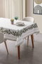 Hermia Eucalyptus 230 Mantel de Algodón Verde y Blanco 150 x 230 cm